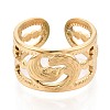 Ion Plating(IP) 304 Stainless Steel Cuff Rings for Women RJEW-N052-08G-2