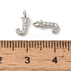 Initial Letter Brass Micro Pave Cubic Zirconia Pendants ZIRC-F008-J-3