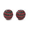 Christmas Theme Stripe Pattern Polymer Clay Rhinestone Beads CLAY-NH0001-01A-1