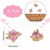 5 Pieces Heart Cubic Zirconia Charm Pendant Brass Love Charm with Star Real  Gold Plated for Jewelry Necklace Earring Making Crafts JX383B-2