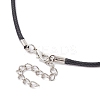 Heart with Word Mom Alloy Pendant Necklace with Imitation Leather Cords NJEW-JN04494-5