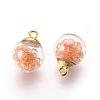 Transparent Glass Bottle Pendants GLAA-L018-11-A-2