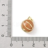 Basketball Brass Enamel Locket Pendants KK-B141-07G-3