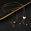 PVD Vacuum Plating 304 Stainless Steel Enamel Heart Pendant Necklaces NJEW-C063-03G-02-2