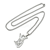 201 Stainless Steel Dog Outline Pendant Necklaces NJEW-P327-06P-4