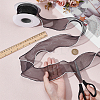 5 Yards Organza Plastic Ribbon with Plastic Pearl Edged OCOR-WH0101-185B-3