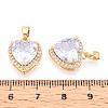 Brass Micro Pave Cubic Zirconia Pendants KK-N272-02G-01-3