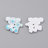 2-Hole Printed Wooden Buttons WOOD-S037-020-2