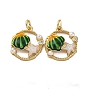 Brass Pave Cubic Zirconia & ABS Imitation Pearl Pendants KK-S525-05G-2