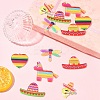12Pcs 6 Styles Rainbow Color Printed Acrylic Pendants Sets OACR-FS0002-10-8