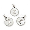 304 Stainless Steel with White Shell Pendants STAS-G268-01Z-P-1
