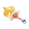 Heart Cat Eye & Acrylic Pendant Decoration HJEW-TA00354-5