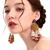 Coconut Brown Wood Stud Earring Findings EJEW-CJC0001-13-4