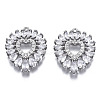 Brass Micro Pave Clear Cubic Zirconia Pendants ZIRC-S069-032P-1