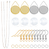DIY Blank Dome Brass & Iron Earring & Necklace Making Kits DIY-HS0001-05A-1