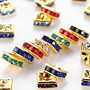 Brass Rhinestone Spacer Beads X-RB-A013-6x6-G-1