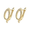 Teardrop Teardrop Brass Micro Pave Clear Cubic Zirconia Hoop Earring Findings KK-Z143-08G-1