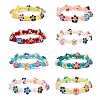 Baking Paint Imitation Jade Glass Round Beaded Stretch Bracelets BJEW-JB12060-3