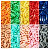 80G 10 Colors Baking Paint Glass Twist Bugle Beads SEED-TA0001-47-3