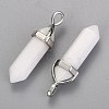 Natural White Jade Double Terminated Pointed Pendants G-F295-04H-2