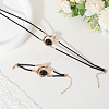 Number 6 Alloy & Acrylic & Wax Cord Double Layer Necklaces & Bracelets Sets for Women SJEW-CY0001-02-3