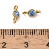 925 Sterling Silver Pave Cubic Zirconia Connector Charms STER-Z007-01G-01-3