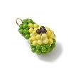 3D Glass Seed Beaded Avocado Pendants PALLOY-MZ00567-3