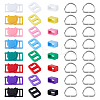 64Pcs 25 Style Rectangle Shape Plastic Buckle Clasps FIND-DC0004-63-1