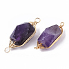 Natural Amethyst Links connectors G-T131-04C-2