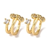 Brass Micro Pave Clear Cubic Zirconia Cuff Earrings EJEW-D328-02G-02-4