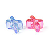 UV Plating Transparent Acrylic European Beads OACR-M027-02X-3