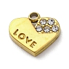PVD Vacuum Plating 304 Stainless Steel Rhinestone Pendants STAS-S163-36G-1