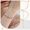 1 Set Natural Lapis Lazuli Beads Bracelet & Dapped Chains Bracelet Set for Women BJEW-LP0004-06A-1