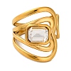 304 Stainless Steel Rhinestone Solitaire Ring RJEW-Q822-14G-03-2
