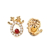 Christmas Alloy Colorful Rhinestone & Plastic Asymmetrical Stud Earrings for Women LS-EJEW-M256-02A-G-2
