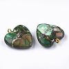 Synthetic Gold Line Regalite/Imperial Jasper/Sea Sediment Jasper Pendants G-T111-03B-3