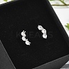 Brass Micro Pave Clear Cubic Zirconia Stud Earrings EJEW-R016-01P-3