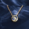 Brass Pave Cubic Zirconia Birth Stone Constellation Pendant Cable Chain Necklaces NJEW-D334-01G-06-2