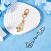 2Pcs 2 Colors Brass Empty Pouch Stone Holder for Keychain KEYC-TA0001-34-5