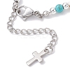 Synthetic Turquoise & Non-magnetic Hematite Beaded Bracelets for Women BJEW-JB12222-01-4