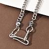 304 Stainless Steel Cuban Link Chain Skull Pants Chains with S-Hooks AJEW-D001-01B-ASP-4