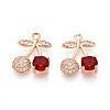 Brass Micro Pave Cubic Zirconia Pendants KK-T074-71KCG-02-1