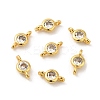 Rack Plating Brass Pave Clear Cubic Zirconia Connector Charms X-KK-G477-02G-1