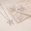 304 Stainless Steel Butterfly Stud Earrings & Pendant Necklaces & Rings Sets for Women WG6482F-05-2