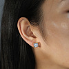 925 Sterling Silver Micro Pave Clear Cubic Zirconia Stud Earrings EJEW-G443-04G-1
