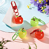 4Pcs 2 Colors Resin Apple Pendant Decorations KEYC-TADJ0001-03-4