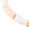 Polymer Clay Heishi Beads Stretch Bracelets Sets for Valentine's Day BJEW-JB06298-03-10