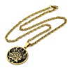 201 Stainless Steel Lunar Lotus Talisman Pendant Necklaces NJEW-S007-21G-3