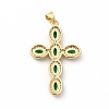 Rack Plating Brass Cubic Zirconia Pendants KK-G456-25G-04-2