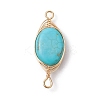 Natural Mixed Gemstone Copper Wire Wrapped Connector Charms PALLOY-JF02516-3